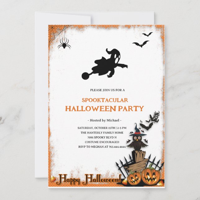 Invitación Spooktacular Ghost Halloween Party Invitation (Anverso)