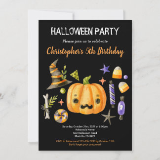 Invitación Spooktacular Halloween Bash Kids Birday Fiesta