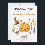 Invitación Spooktacular Halloween Bash Kids Birday Fiesta<br><div class="desc">Spooktacular Halloween Bash Kids Birthday Party Invitation. 1.ᵉʳ 23.º 14.15.16.17.18,  cualquier edad. Para una mayor personalización,  puede hacer clic en el botón "Personalizar it" y utilizar la herramienta de diseño para modificar la plantilla.</div>