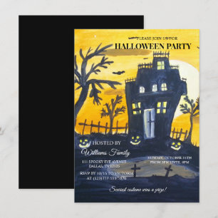 Invitación Spooktacular Spookular Ghost Pumpkin Halloween Par