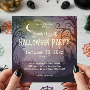 Invitación Spooktacular Spookular Moonlit Night Halloween Par