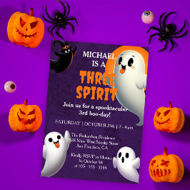 Invitación Spooktacular Three Spirit Boo Day Halloween