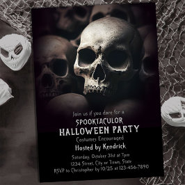 Invitación Spookus Skulls Halloween Costume Fiesta