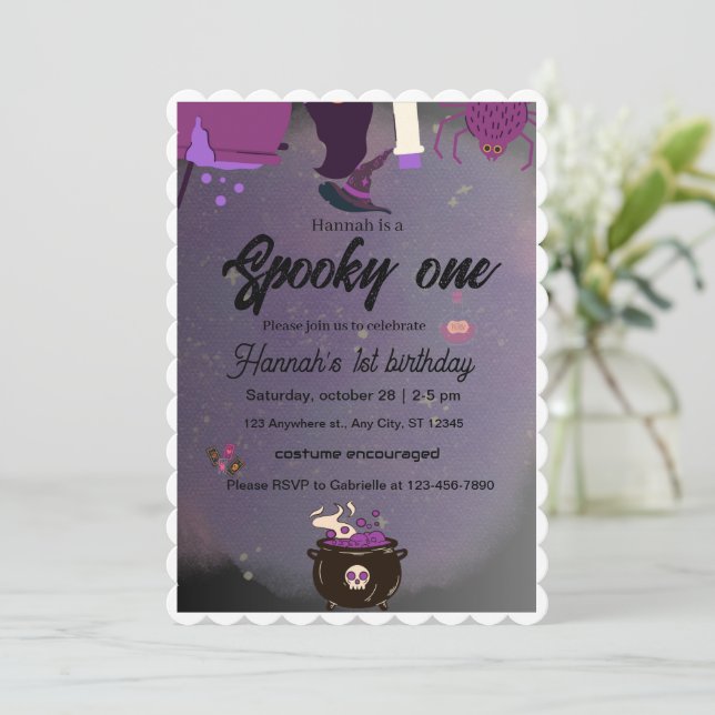 Invitación Spooky (Anverso de pie)