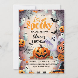 Invitación Spooky Birthday Invitation Editable Digital Down