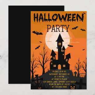 Invitación Spooky Castle Kids Halloween Party