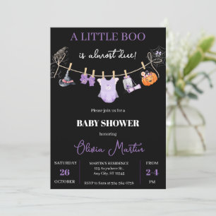 Invitación Spooky Cute Halloween Baby Shower para Chica