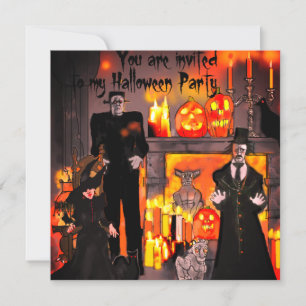 Invitación Spooky Frankenstein Haunted Mansion Halloween
