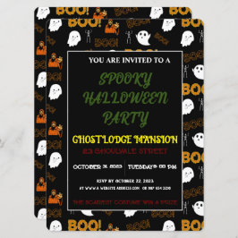 INVITACIÓN SPOOKY GHOST HAPPY HALLOWEEN PARTY INVITATION
