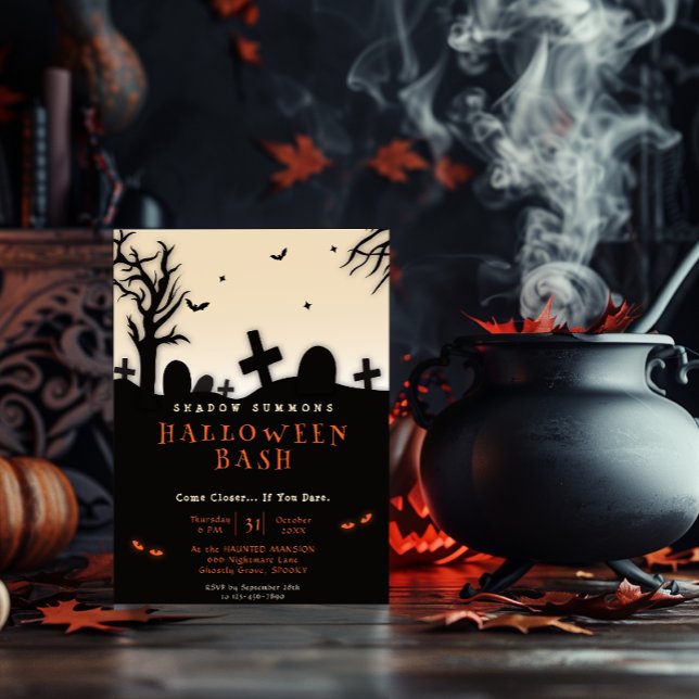 Invitación Spooky Halloween Graveyard Silhouette Fiesta (Subido por el creador)