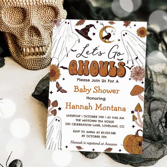 Invitación Spooky Halloween Vintage Baby Shower Fiesta (Subido por el creador)
