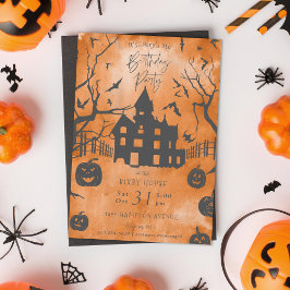 Invitación Spooky Mansion Halloween Cumpleaños Party Invitaci