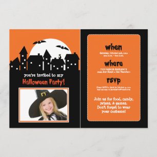 Invitación Spooky Moon Halloween Party Invite (foto)
