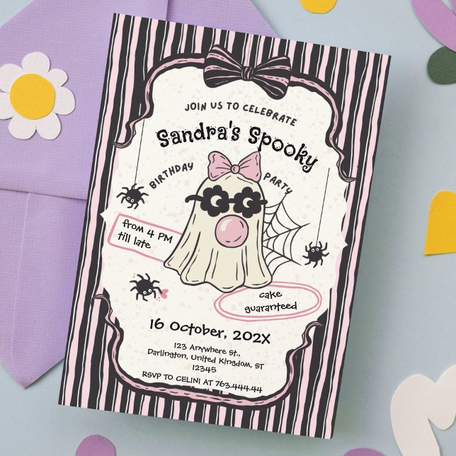 Invitación Spooky One — Cute Halloween 1st Birthday Invite (Spooky One — Cute Halloween 1st Birthday Invite)