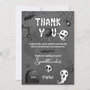 Invitación Spooky One Ghost Halloween Thank You Cards