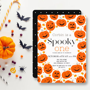 Invitación Spooky One Lindas Calabazas de Halloween Cumpleaño