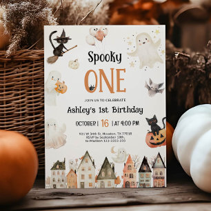 Invitación Spooky One Primer cumpleaños de Halloween