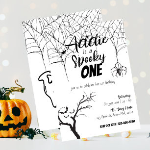 Invitación Spooky One   Primer cumpleaños de Halloween   Invi
