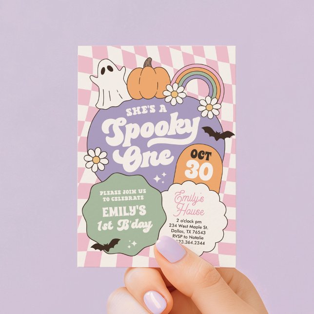 Invitación Spooky One Retro Halloween 1er Cumpleaños (Subido por el creador)