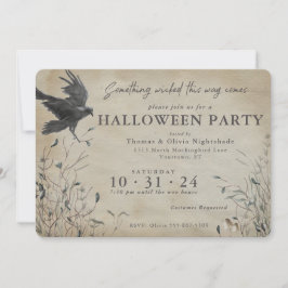 Invitación Spooky Raven Halloween | Algo Malvado