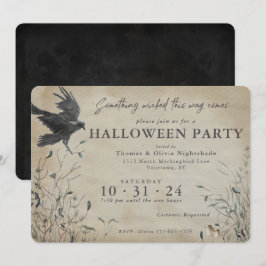 Invitación Spooky Raven Halloween | Algo Malvado