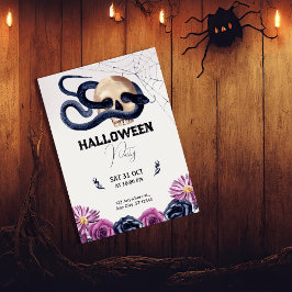 Invitación Spooky & Stylish: Halloween con acuarela violeta