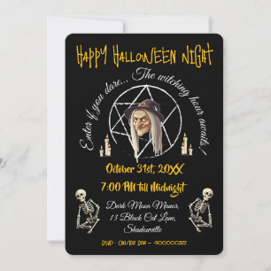 Invitación 🧙 ‍ ♀️ Spooky Witch Halloween Invitan 🎃 👻