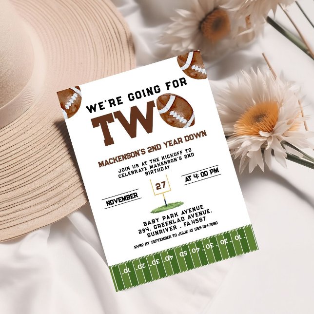 Invitación Sport Football  Second Birthday 2nd year Down (Subido por el creador)