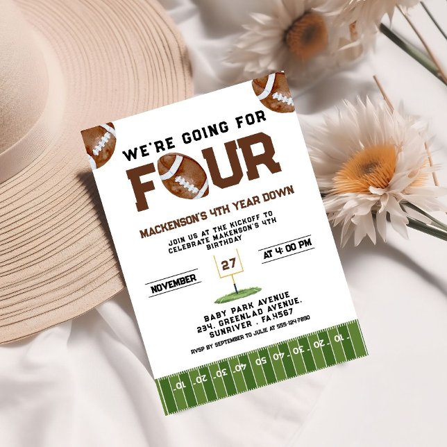 Invitación Sport Football  Second Birthday 4th year Down (Subido por el creador)