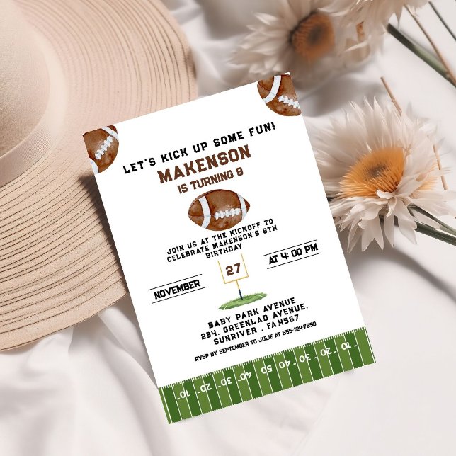 Invitación Sport Football  Second Birthday 8th year Down (Subido por el creador)