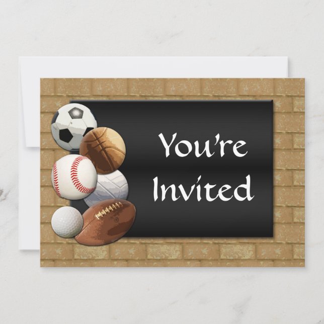 Invitación Sports Al-Star, baloncesto/fútbol/fútbol (Anverso)