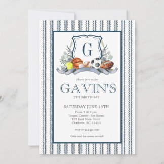 Invitación Sports Crest Birthday Invitation