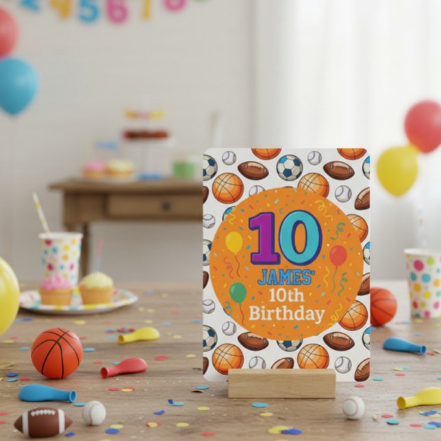 Invitación Sports Theme 10th Birthday Invitation (Subido por el creador)