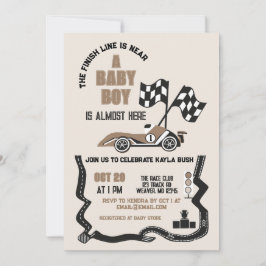 Invitación Sporty Race Car Boy Baby Shower