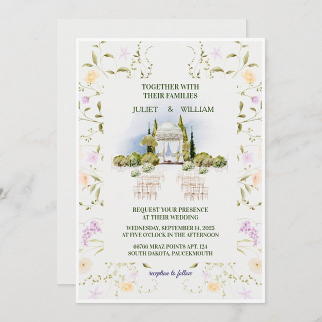 Invitación Sporty Wedding Invitation | Glass House  (Anverso / Reverso)