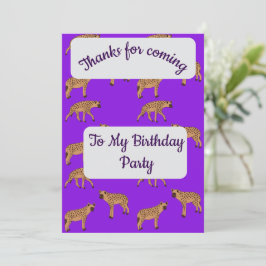 Invitación Spotted Hyenas Thank you Card