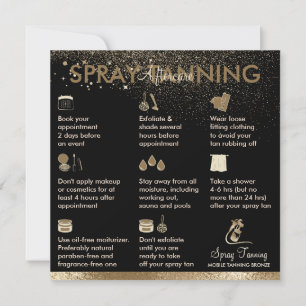 Invitación Spray Tan Aftercare Instrucciones Tips Cuerpo de B