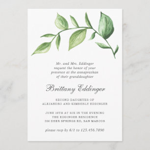 Invitación Sprig Sprig Rústico Sprig Sexo Neutral Annaprashan