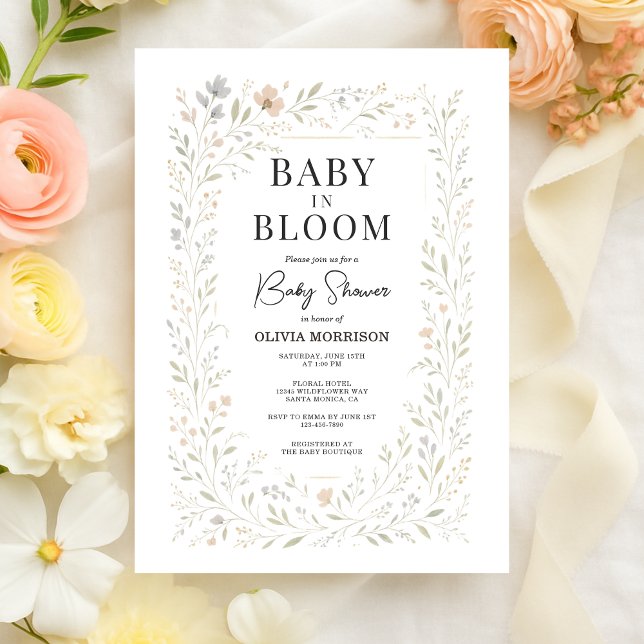 Invitación Spring Baby in Bloom Wildflower Baby Shower (Subido por el creador)