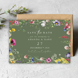 Invitación Spring Boho Chic Colorful Wildflower Wedding 