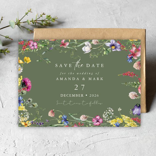Invitación Spring Boho Chic Colorful Wildflower Wedding  (Subido por el creador)