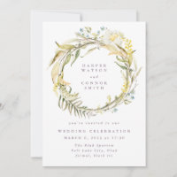 Spring Boho Micro Wildflower Pampas Wreath Boda