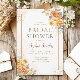 Invitación Spring Bridal Shower With Orange Flowers 