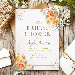 Invitación Spring Bridal Shower With Orange Flowers