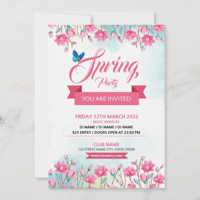Invitación Spring Celebration Party Flyer (Anverso)