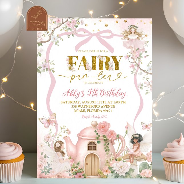 Invitación Spring Coquette Enchanted Fairy Tea Party Birthday (Subido por el creador)