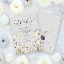 Spring Daffodil Código QR Hola Baby Shower