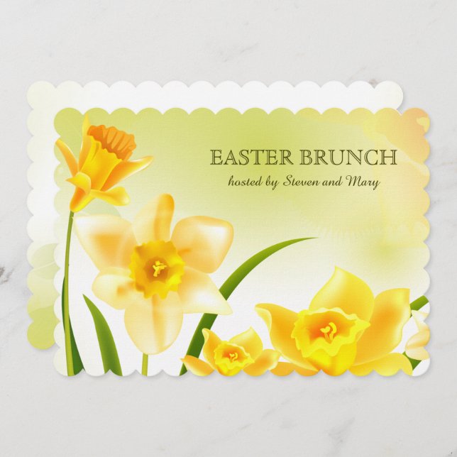 Invitación Spring Daffodils Personalizado Easter Brunch (Anverso / Reverso)