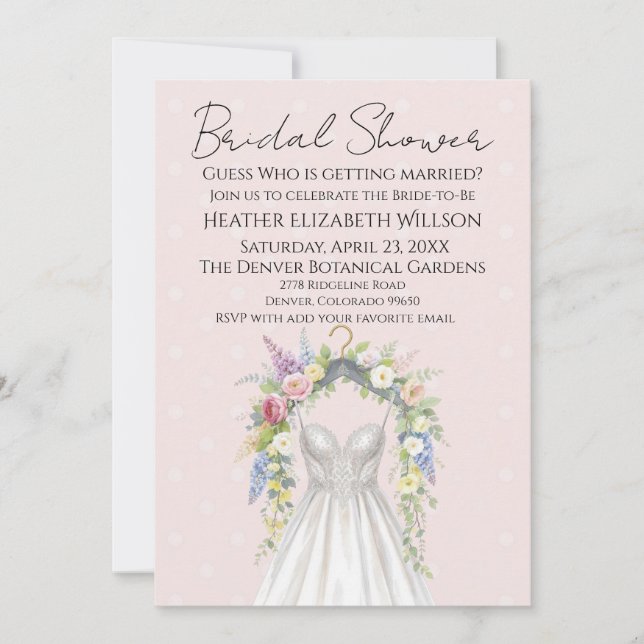Invitación Spring Floral Bridal Shower (Anverso)