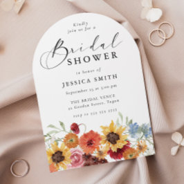 Invitación Spring Floral Modern Arch Bridal Shower 